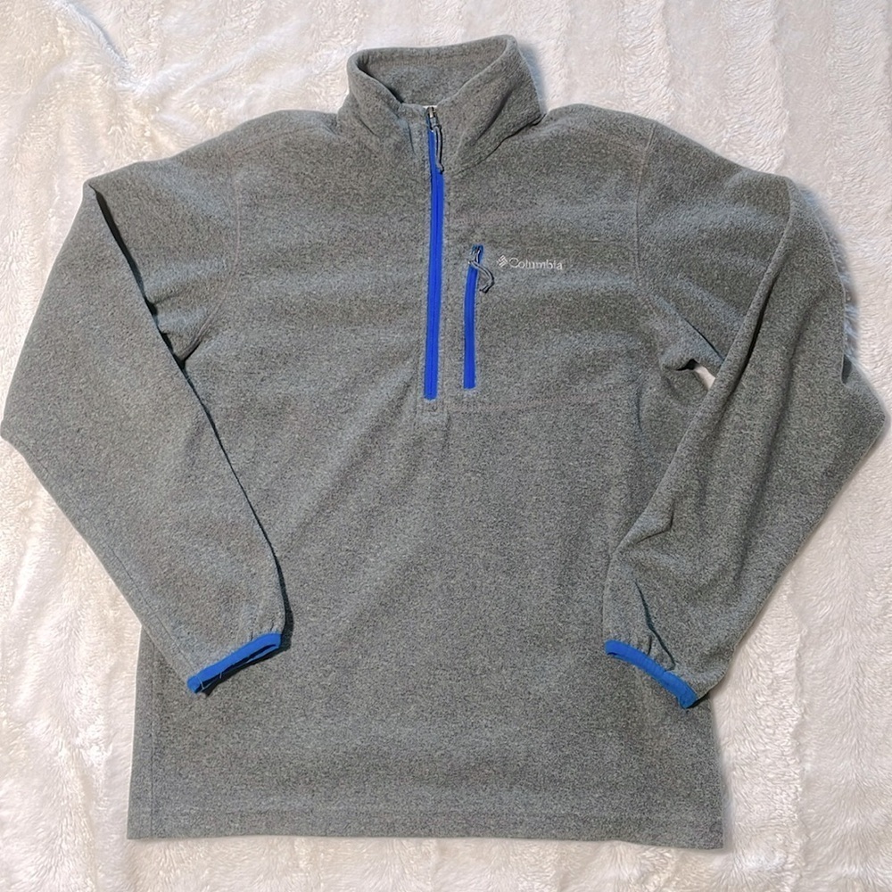 Columbia Gray Fleece Half-Zip Jacket - Size Small